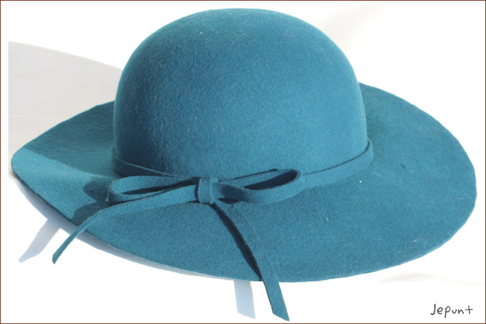 帽子■つば付フェルト帽（ブルー）