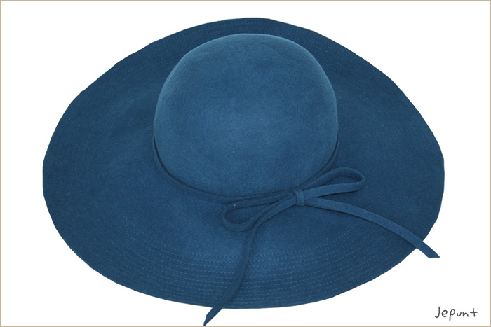 帽子■女優帽　キャペリンハット（ブルー）
