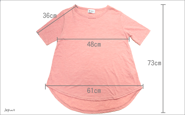 トップス■V切り込み入り　柔らか素材　ゆったりTシャツ（ピンク）　