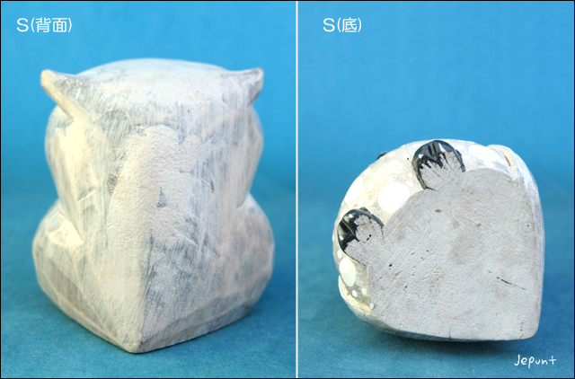 エスニック雑貨■バリ島　白フクロウの木製置物（S）